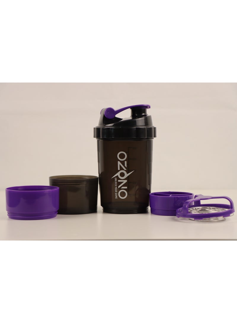 Ozono 3 Layer, protein shaker bottle 500ML, Purple - Image 4