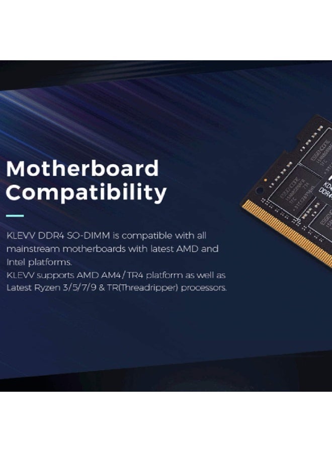 KLEVV DDR4 8GB 1x8GB 3200MHz CL22 1.2V SODIMM Laptop Ram Memory SK Hynix Chip KD48GS880 32N220A 8GB 1 x 8GB 3200MHz Black - Image 3