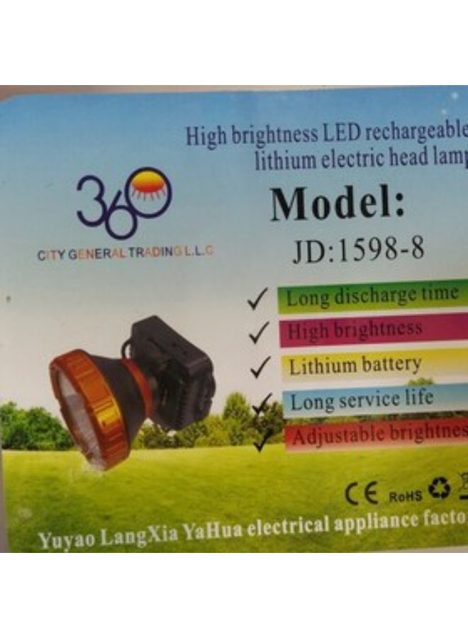 Rechargeable LED Headlamp,Lithium Battery and Easy to Use|Compact,Portable and Light-Weight Design,Strong,Low and Flashing Light,Perfect for Camping, Hiking, Cycling, Fishing - Image 1