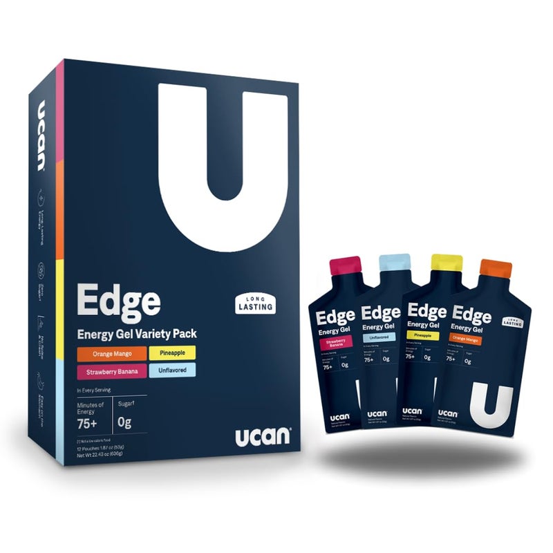 UCAN Edge Energy Gel Shots, Variety Pack (12, 2 Ounce Packets) for Running, Training, Workouts, Fitness, Cycling, Crossfit | Sugar-Free, Vegan, & Keto Friendly Energy - Image 1