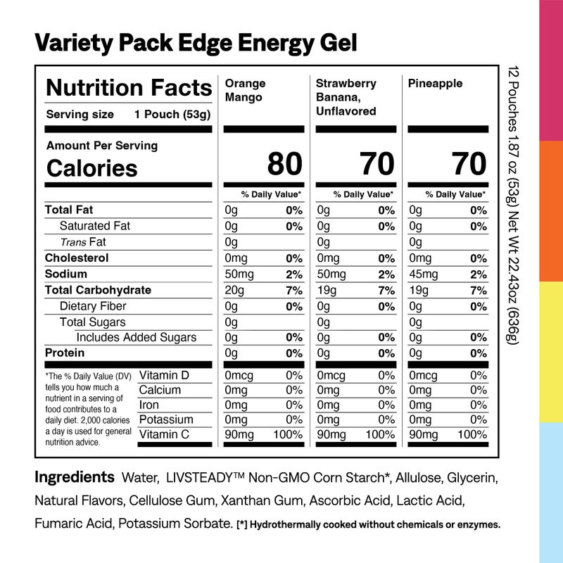 UCAN Edge Energy Gel Shots, Variety Pack (12, 2 Ounce Packets) for Running, Training, Workouts, Fitness, Cycling, Crossfit | Sugar-Free, Vegan, & Keto Friendly Energy - Image 4