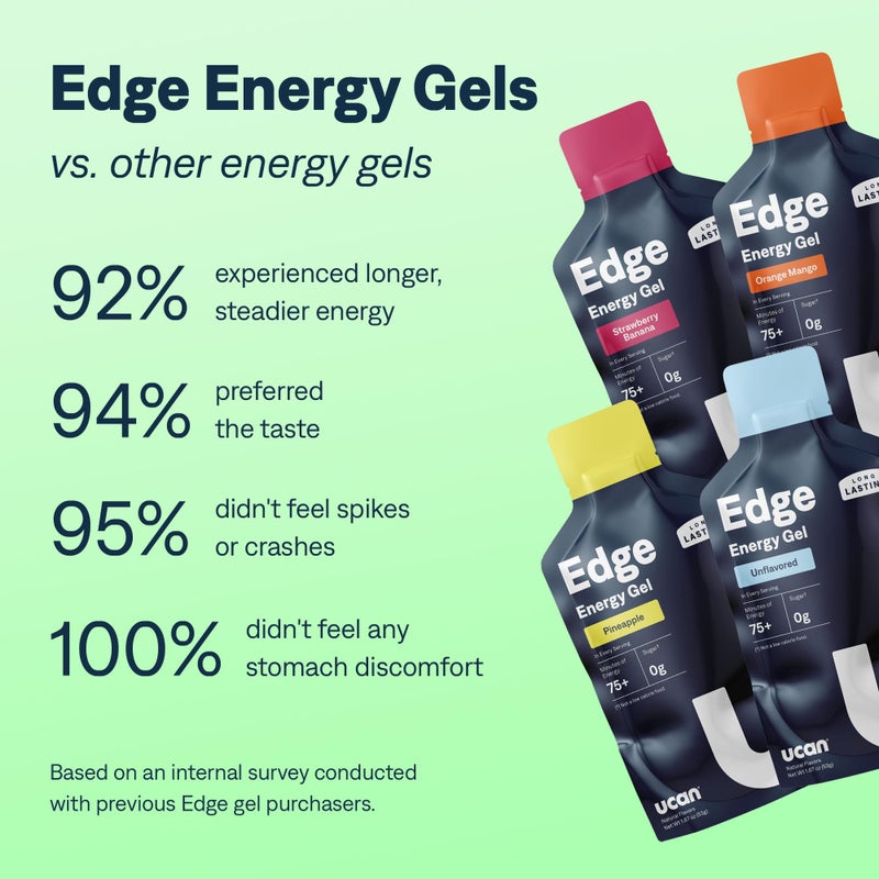 UCAN Edge Energy Gel Shots, Variety Pack (12, 2 Ounce Packets) for Running, Training, Workouts, Fitness, Cycling, Crossfit | Sugar-Free, Vegan, & Keto Friendly Energy - Image 2