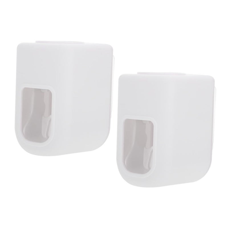 Wall Mount Toothpaste Squeezer Holder Auto Press Type 2 Pack White - Image 2