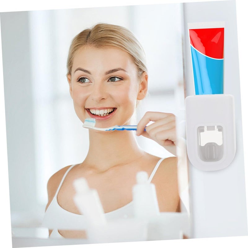 Wall Mount Toothpaste Squeezer Holder Auto Press Type 2 Pack White - Image 5