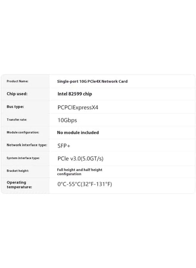 Single Port 10Gbps PCIe 4.0 Fiber Network Card Enterprise Server Stability - Image 5