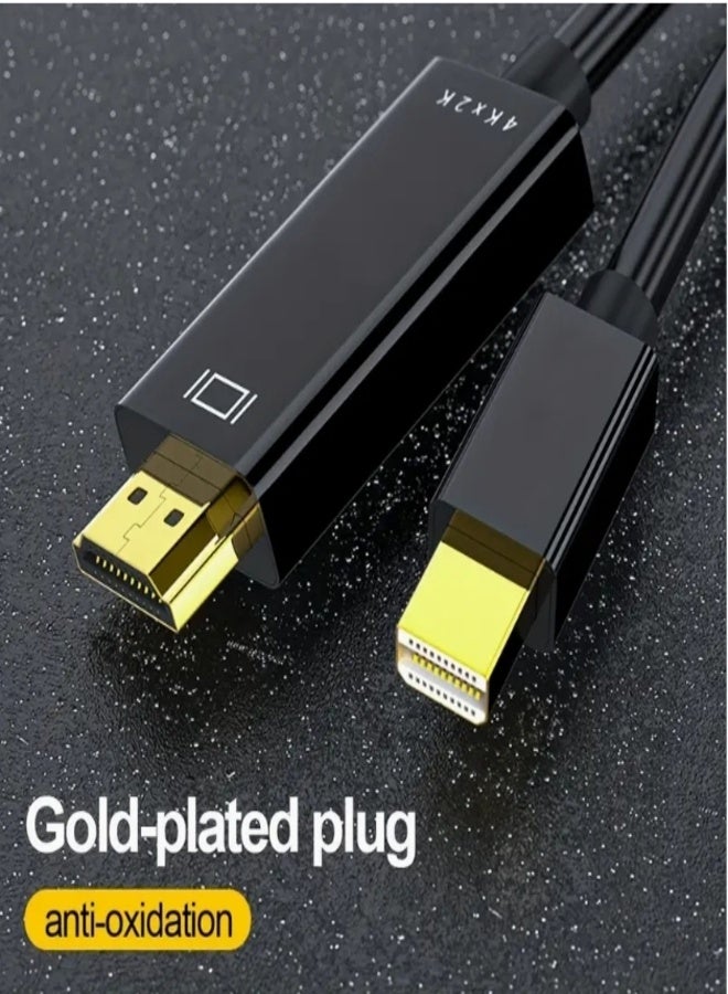 Mini DisplayPort to HDMI Adapter Cable – High-Speed 1.8 Meter Connector for Seamless Audio & Video Transmission – Sleek Black Finish - Image 3