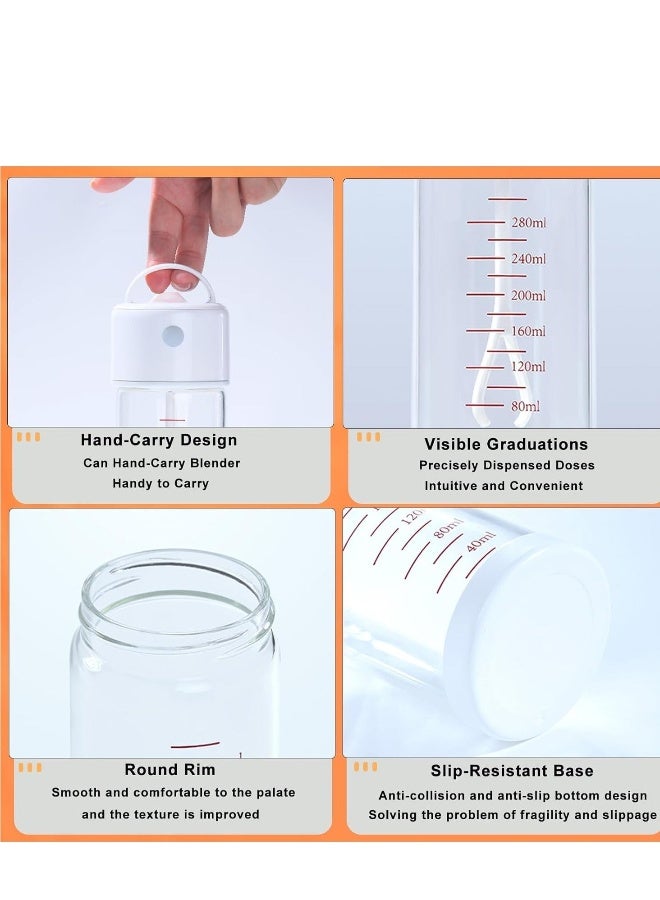 Self Stirring Bottle, Electric Automatic Stirring Cup, Portable Leakproof Mixer Cup, Borosilicate Glass Bottle with Lid, Self Mixing Mug for Chocolate Milk Protein, BPA Free Shaker Cup 360ML - Image 2