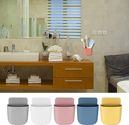 TOOINKCV 6 Pcs Remote Control Holder Wall Mounted, Self-Adhesive Wall Mount Phone Pen Pencil Makeup Brushes Glasses Holder Storage Box Organizer for Wall Beside Table - Image 5