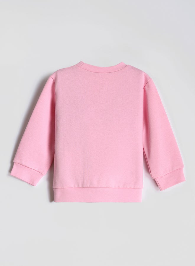 ال سي وايكيكي طقم من قطعتين سويتر بناتي رضّع مطبوع بياقة دائرية - Image 5