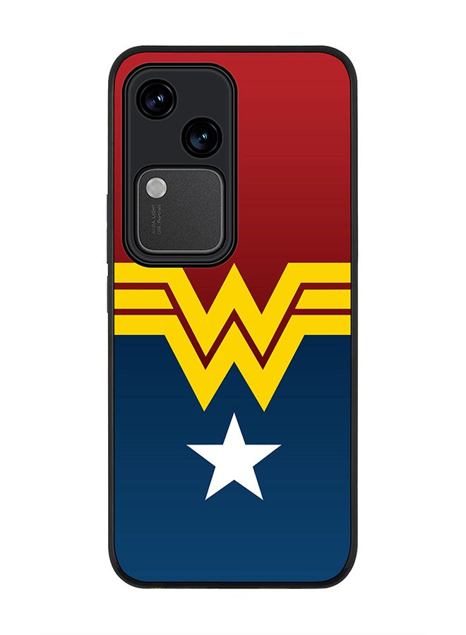 Stylizedd Rugged Black edge case for Vivo V30 5G, Slim fit Soft Case Flexible Rubber Edges Anti Drop TPU Gel Thin Cover -  Wonder Woman  - Image 1