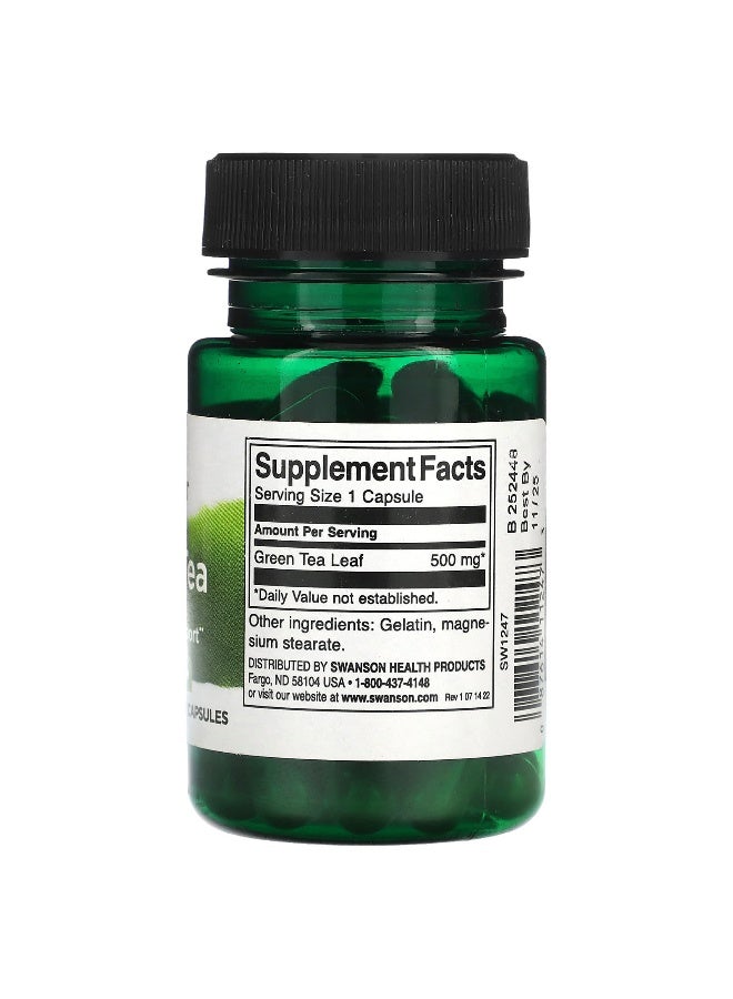 SWANSON سوانسون، شاي أخضر، 500 ملغ، 30 كبسولة - Image 2