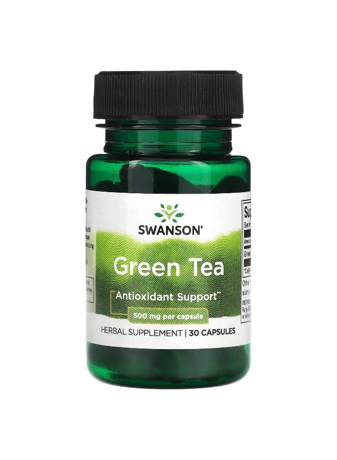 SWANSON سوانسون، شاي أخضر، 500 ملغ، 30 كبسولة - Image 1