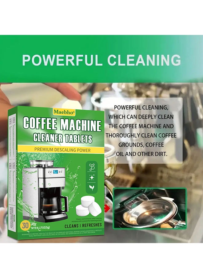 مايبهو أقراص مزيل الترسبات لمنظف ماكينة القهوة - 30 قطعة ، آلة القهوة الأوتوماتيكية للطعام ، وتنظيف الأقراص لإزالة الترسبات الكلسية ، وأقراص إزالة الترسبات الكلسية - Image 2