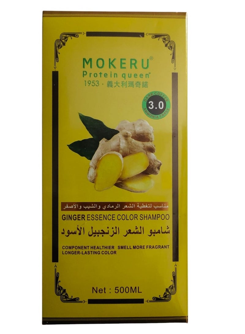 Ginger Essence Color Shampoo 500 ml  - Dark Coffee 3.0