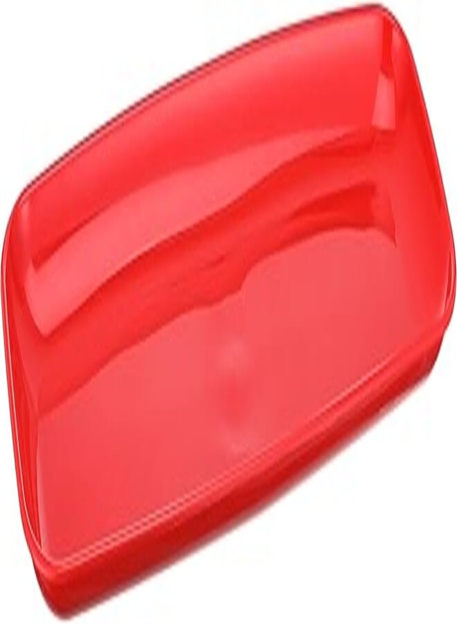 Mintra Large Rectangular Plastic Plate for Serving Food, Fruits and Desserts Suitable for Parties and Occasions - Red