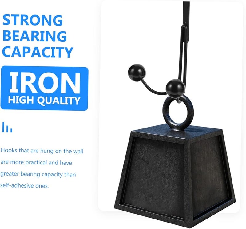 قطعتان من خطاف الباب الأسود غير اللامع لتعليق المعاطف والقبعات والمناشف، سهل التركيب للمطبخ والحمام وغرفة النوم والمكتب. - Image 5