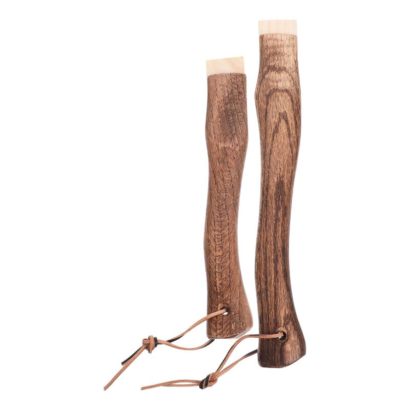2 Pack Curved Wood Axe Handles with Hanging Hole and Wedge 26cm 33cm for Hatchet Hammer - Image 2