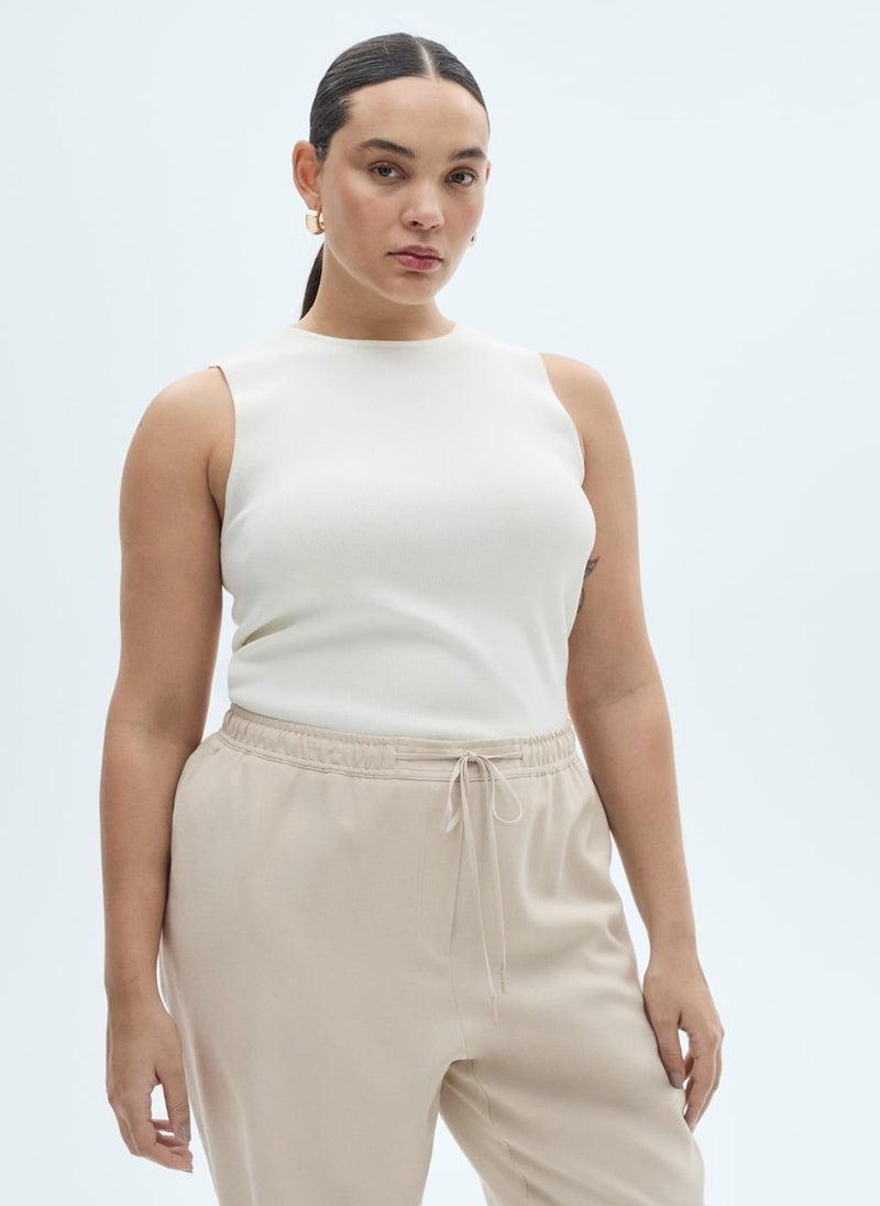 MANGO - Elastic Waist Flowy Pants - Image 1