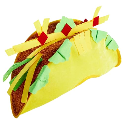 Juvale Plush Fiesta Taco Hat for Adults - 18 x 6 x 8 In, Multicolor - Sombrero-Style Headpiece & Funny Hat - Image 1