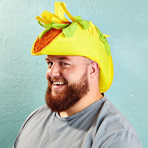 Juvale Plush Fiesta Taco Hat for Adults - 18 x 6 x 8 In, Multicolor - Sombrero-Style Headpiece & Funny Hat - Image 3