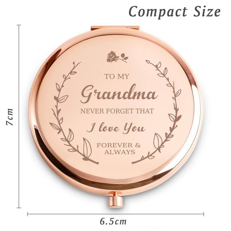 COYOAL Grandma Gifts from Grandkids Granddaughter Grandson  Personalized Compact Mirror  Sentimental Mothers Day Birthday Gifts for Grnadma Grandmother Grandparents - Image 3
