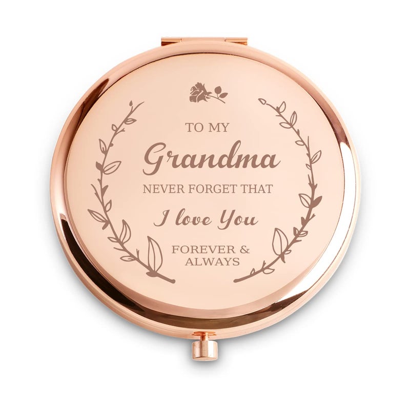 COYOAL Grandma Gifts from Grandkids Granddaughter Grandson  Personalized Compact Mirror  Sentimental Mothers Day Birthday Gifts for Grnadma Grandmother Grandparents - Image 1