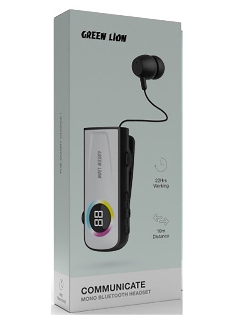 GREEN LION Communicate Mono Bluetooth Headset - White - Image 2