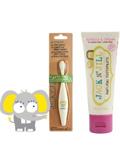 Jack N'jill Baby Toothbrush Set (Elephant Toothbrush + Forest Fruit Toothpaste)