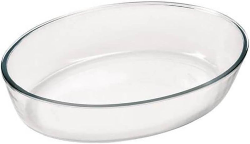 Marinex Small Oval Glass Roaster 2.4L  Durable Heat-Resistant Borosilicate Bakeware Dish | Transparent Oven-Safe Roasting & Baking Tray | Microwave, Freezer & Dishwasher Safe - Image 1