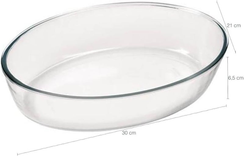 Marinex Small Oval Glass Roaster 2.4L  Durable Heat-Resistant Borosilicate Bakeware Dish | Transparent Oven-Safe Roasting & Baking Tray | Microwave, Freezer & Dishwasher Safe - Image 3