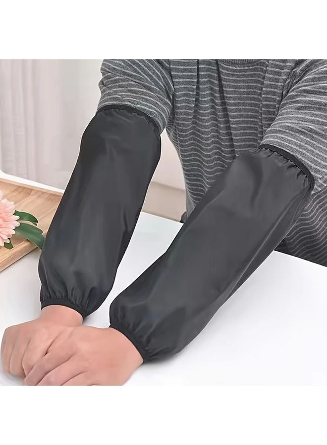 Black Waterproof Sleeve Covers One Pair Oil Resistant for Work and Daily Use - Image 2