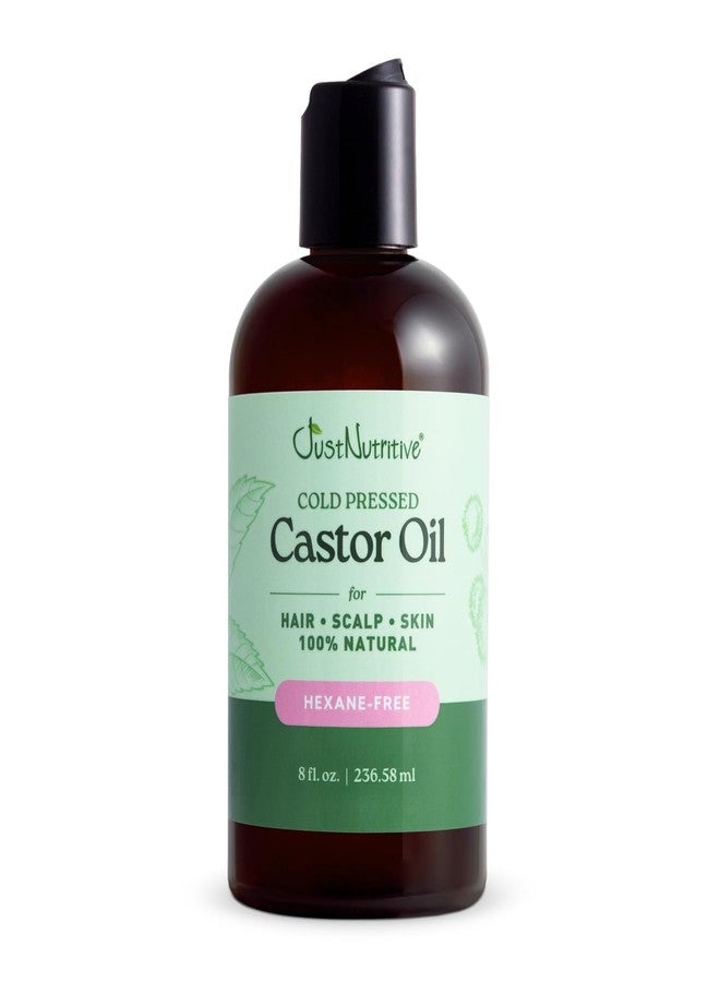 Just Nutritive Cold-Pressed Castor Oil - 100% Pure & Hexane-Free | Hair Growth, Eyelashes & Eyebrows Serum | Deep Moisturizer for Skin & Face | Ideal for Castor Oil Packs & Scalp Treatment (8 FL. Oz.) - Image 1