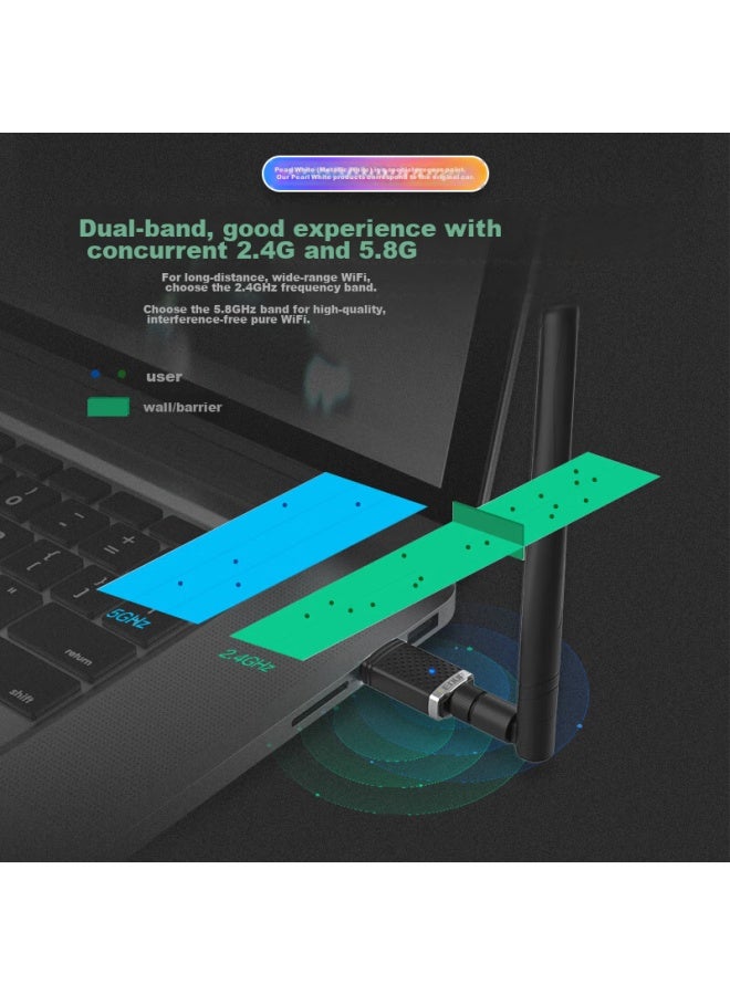 Edup Phantom Series Wireless Network Adapter 1300m Dual-band Usb3.0 Gigabit Network Card For Desktop And Laptop, Universal Wifi Receiver And Transmitter, External Wall-penetrating Antenna 1686 - Image 4