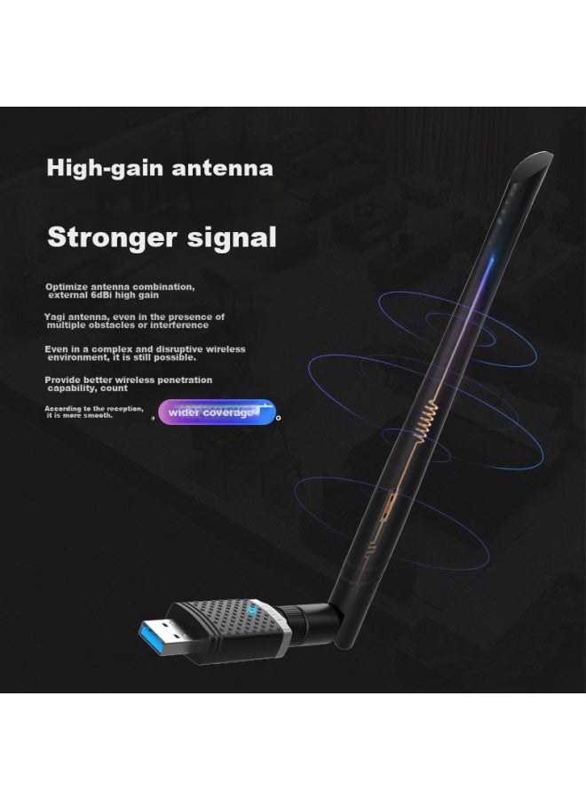 Edup Phantom Series Wireless Network Adapter 1300m Dual-band Usb3.0 Gigabit Network Card For Desktop And Laptop, Universal Wifi Receiver And Transmitter, External Wall-penetrating Antenna 1686 - Image 2