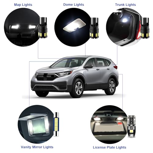 EASY EAGLE LED Interior Car Lights for Honda-CRV-2013-2021: 11 Piece Kit White LED Light Bulbs - Super Bright 6000K + Install Tool - Image 3