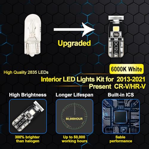EASY EAGLE LED Interior Car Lights for Honda-CRV-2013-2021: 11 Piece Kit White LED Light Bulbs - Super Bright 6000K + Install Tool - Image 4