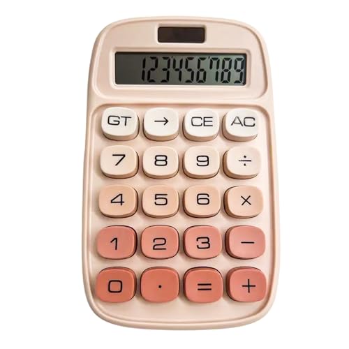 SOLDTRUE Solar Powered Basic Calculator with Dual Power Supply | Standard Desktop Size, Clear LCD Display & Smooth Buttons | Reliable Battery Operated Calculator for Office, School & Home (Pink) - Image 1