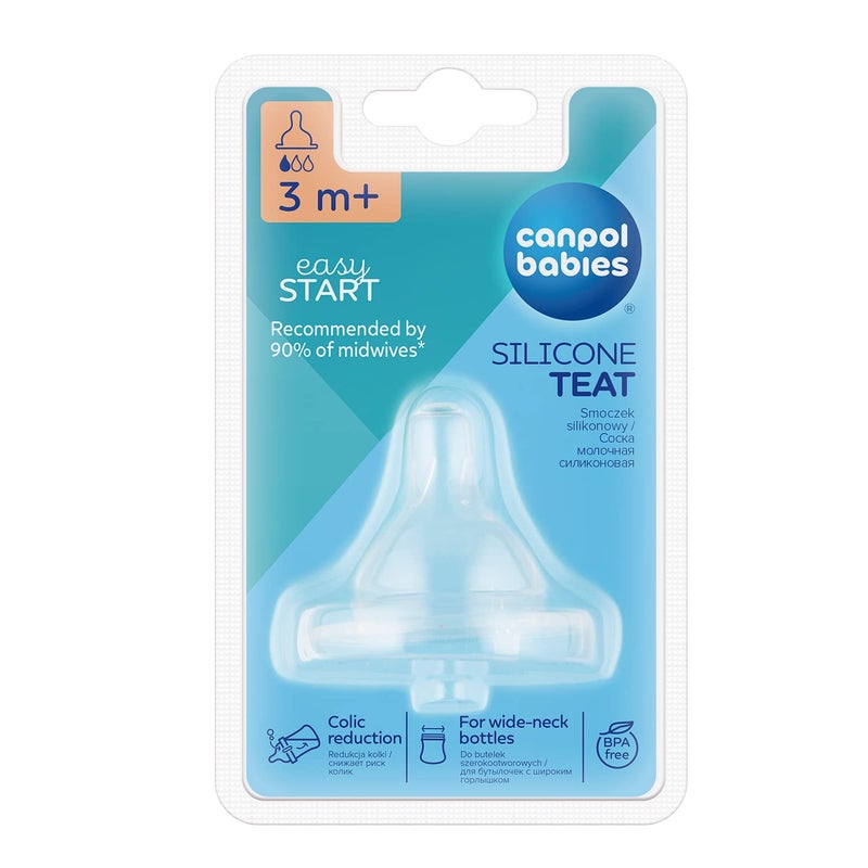 Toys Canpol Babies EasyStart Silicon Teat Slow for Wide Neck Bottle