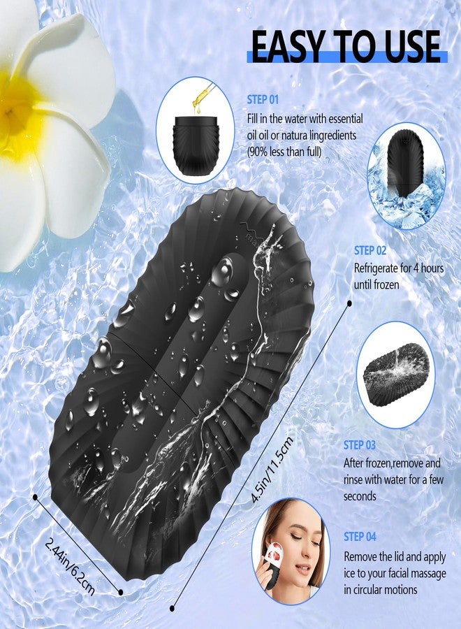 ZPU Ice Roller for Face and Eye, Reusable Silicone Ice Facial Roller Ice Holder, Face Ice Mold Skin Care, Ice Cube Roller for Shrink Pores Anti Wrinkle Reduce Puffiness, Black - Image 5