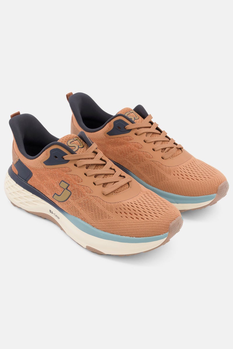 SAFETY JOGGER Men Lace Up Close Toe Sport Shoes, Tan Combo  - Image 1