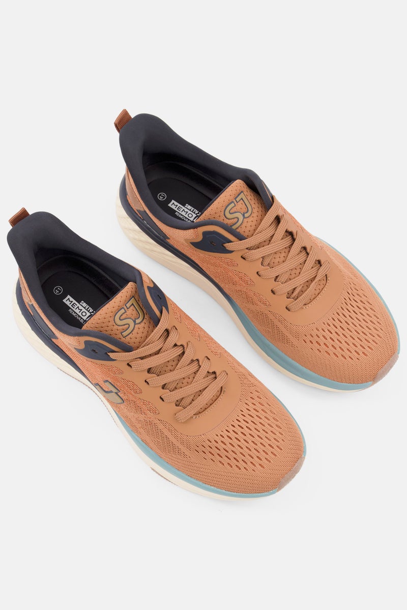 SAFETY JOGGER Men Lace Up Close Toe Sport Shoes, Tan Combo  - Image 4
