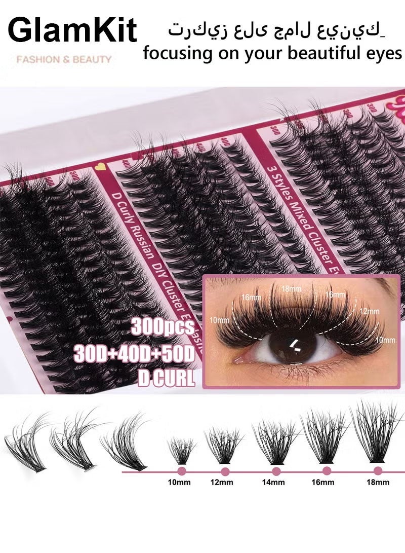 GlamKit Cluster Eyelashes & Lashes Extension Kit: 30D-90D Natural Fluffy False Eyelashes for Daily/Party Makeup - Image 4