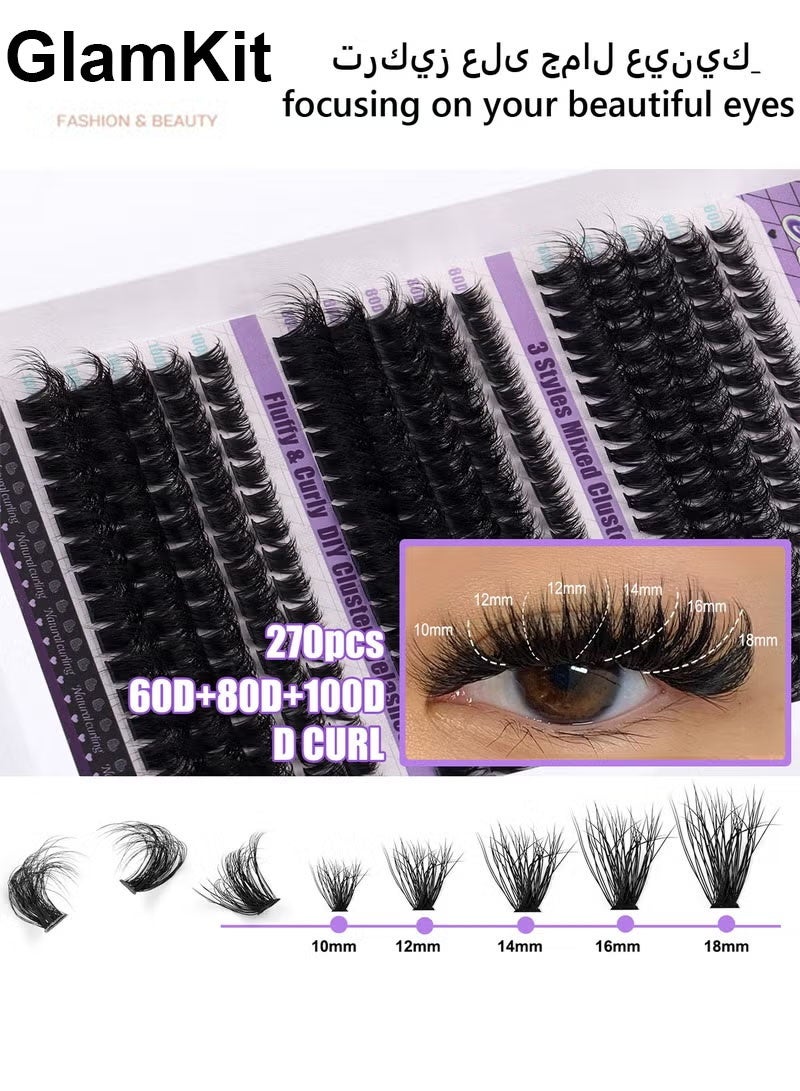 GlamKit Cluster Eyelashes & Lashes Extension Kit: 30D-90D Natural Fluffy False Eyelashes for Daily/Party Makeup - Image 5