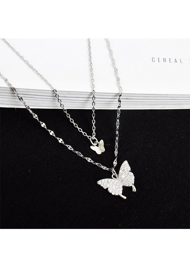 Depend Dainty Butterfly Double Layer Clavicle Chain Necklace  - Image 2