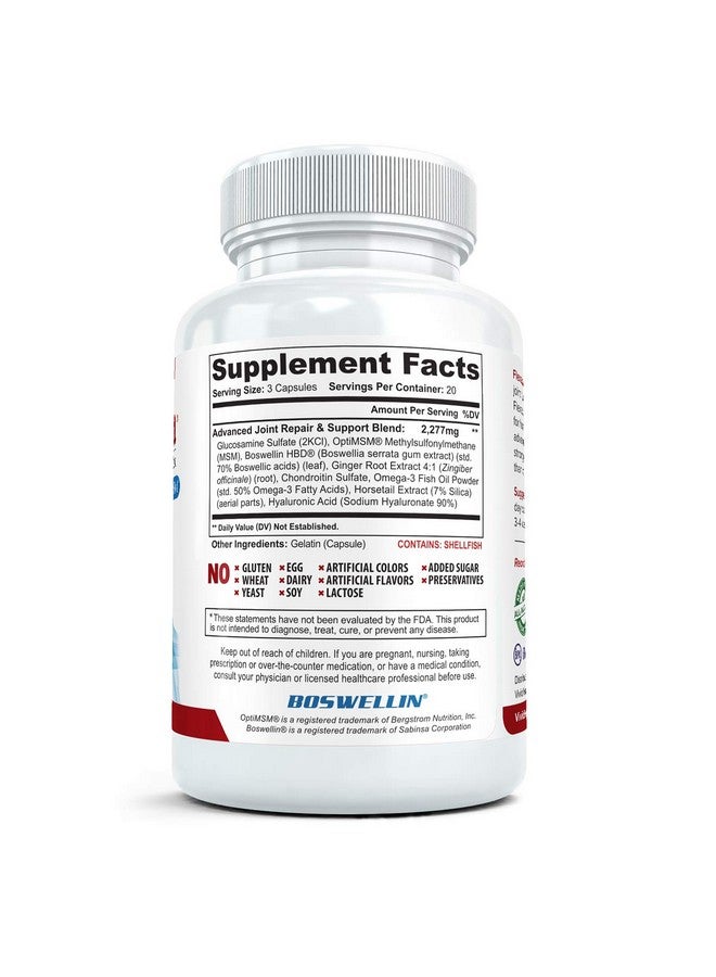 FLEXACIL ULTRA Joint Health & Support Supplement with Glucosamine, Chondroitin, Hyaluronic Acid & MSM, 60 Capsules - Image 4