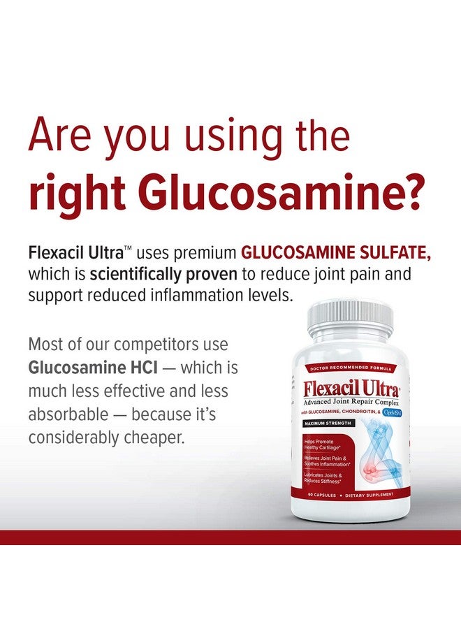 FLEXACIL ULTRA Joint Health & Support Supplement with Glucosamine, Chondroitin, Hyaluronic Acid & MSM, 60 Capsules - Image 2