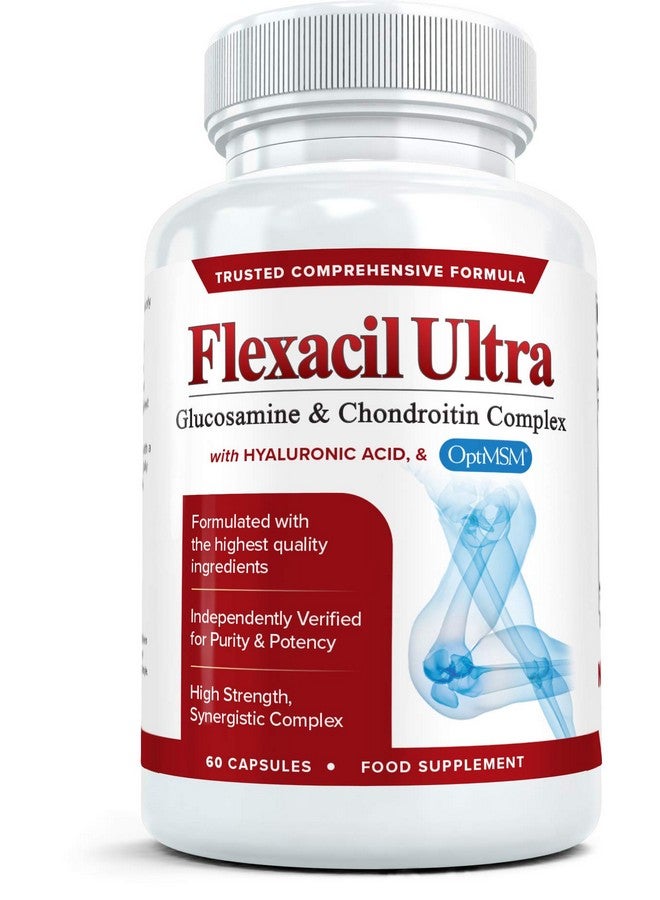 FLEXACIL ULTRA Joint Health & Support Supplement with Glucosamine, Chondroitin, Hyaluronic Acid & MSM, 60 Capsules - Image 1
