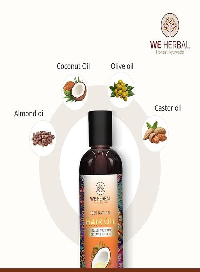 WE HERBAL Natural Hair Oil for Men & Women, Promotes Hair Growth, Prevents Premature Greying & Hair Fall, Chemical Free, For All Hair Types, 100ml - Image 3