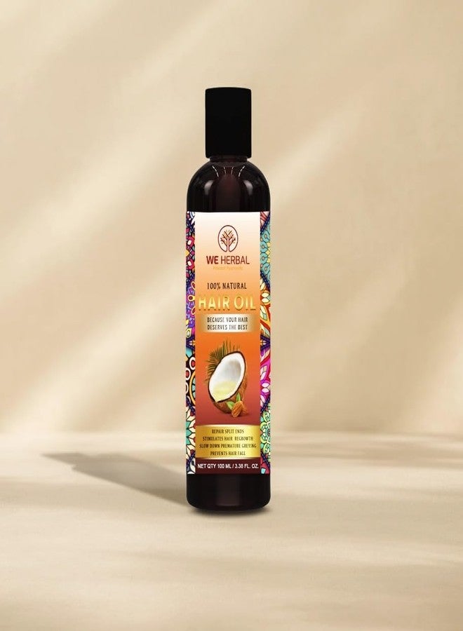 WE HERBAL Natural Hair Oil for Men & Women, Promotes Hair Growth, Prevents Premature Greying & Hair Fall, Chemical Free, For All Hair Types, 100ml - Image 2