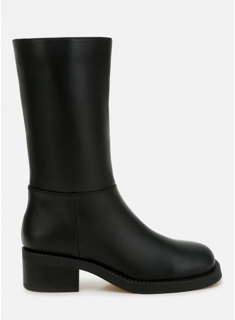 London Rag Women's Block Heel Calf Boots in Black - Image 1